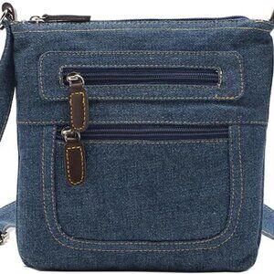 Women Multi Pocket Crossbody Shoulder Bag Small Organizer Purse Wallet